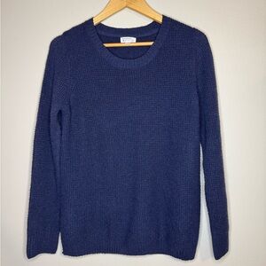 Market & Spruce Navy Blue Textured Knit Sweater Size M